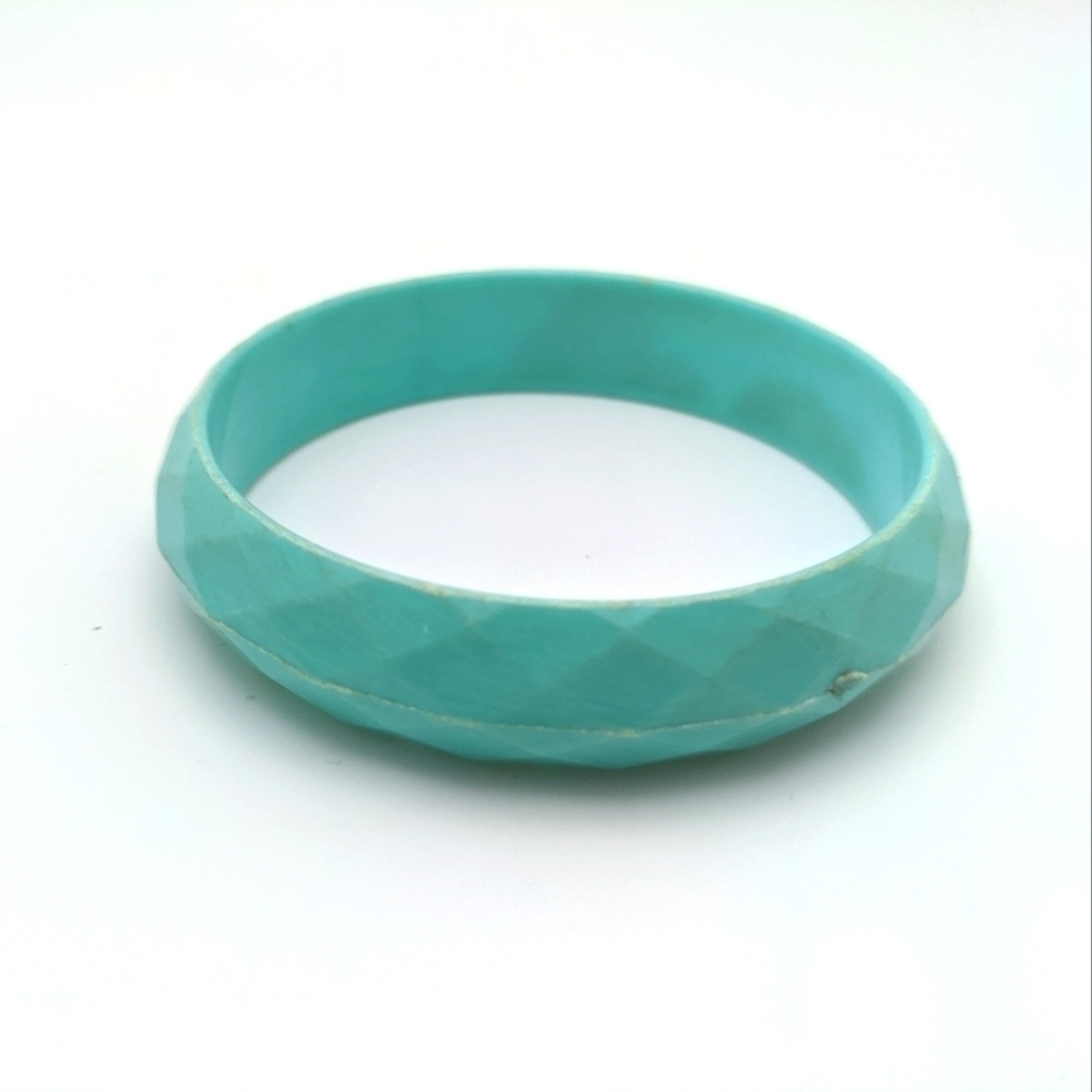 Stackable 80s Avocado Aqua Bangles - image 8